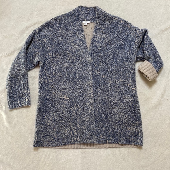 J. Jill Sweaters - 4/$10 PURE JILL J.JILL blue print pointelle cocoon style cardigan sweater size M